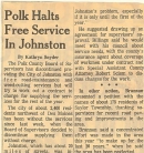 Polk halts free service in Johnston